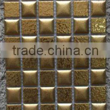 Luxury gold deocorative wall tile cube 3d mosaic tile ceramic mosaic