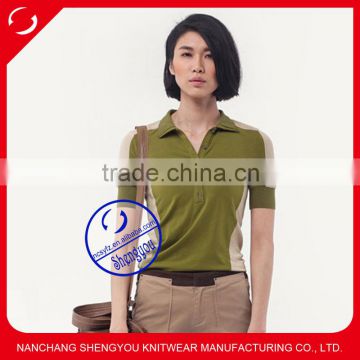 high quality 100 cotton plain polo t shirt for women