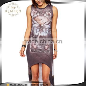 Summer Popular Sale Latest Dress Designs In Tank Dress With Skull Print