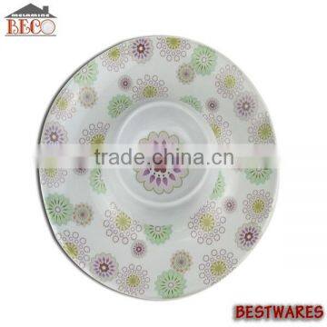 Melamine round chip and dip tray