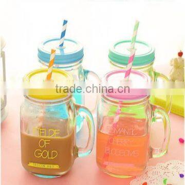 500ml mason canning jars with straw wholesale