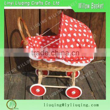 Hot selling Portable suitable and cheap willow baby basket with red lining