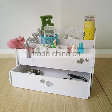 Home&office Eco-friendly Multiple Wooden/plastic Desktop Storage Box &jewelry Box photo-3