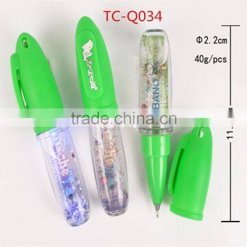 liquid ball pen with floater,custome logo liquid pen fpr promotion