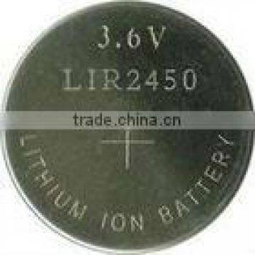 Hot Sale lir2450 rechargeable lithium ion button cell battery