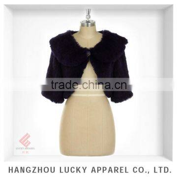 lady women fashion knitted rabbitl fur coat LK15066