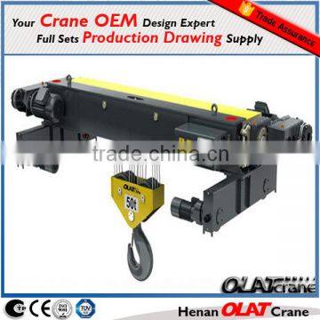 3D Design Drawing Customizable Overhead Crane/Gantry Crane100t Electric Trolley