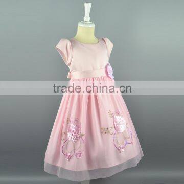 Top Selling Pink Cap Sleeveless Flower Girls Dress Baby Children Pageant Dresses Western Kid Party Wear for Fat Girls 4 Years Quality Choice photo-2