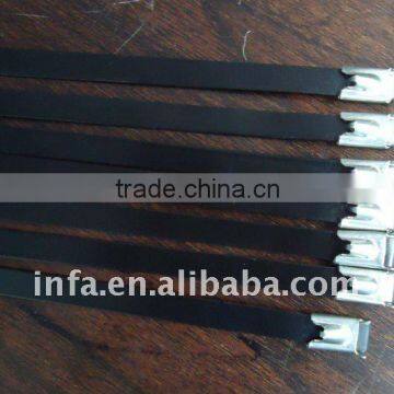 plastic covered stainess steel cable tie galvanized steel tie