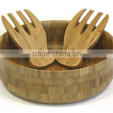 2015 new arrival Best selling set of natural salad bowl and salad hands