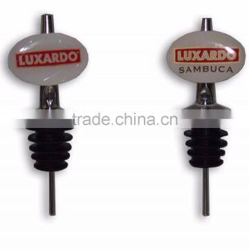 Metal Wine Pourer with Customisable Resin Logo