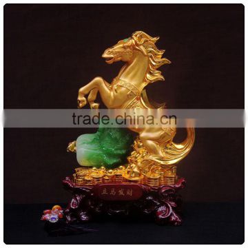 24k golden color horse statue , chinese zodiac statue