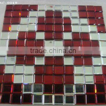 Red glass mirror mosaic