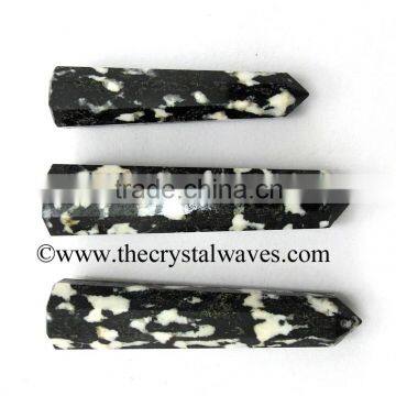 Black & White Tourmaline wholesale Pencil 6 to 8 Facets Single Terminated Point Khambhat Gujarat India crystal waves