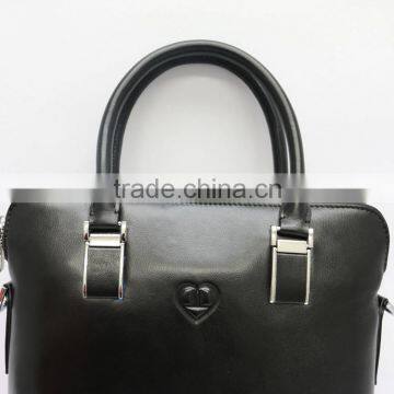 Special Design Men's Black First Layer Lambskin Leather Multifunctional Zipper Briefcase photo-2