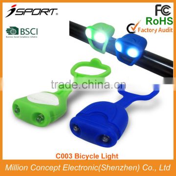 2015 Tool Free Mini LED Safety Bicycle Light Silicone