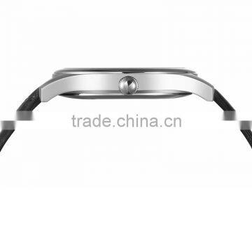 Product 316L Steel Brushed PVD Gold Bezel Black Genuine Leather 5ATM Water Resistant Date Display Vogue Couple Watch photo-6