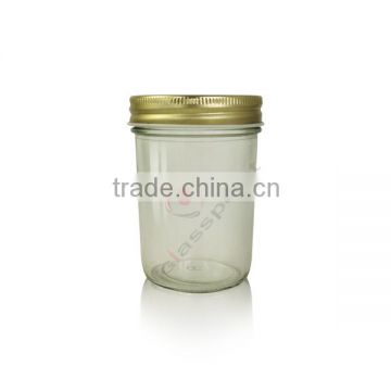 8oz mason jar with gold metal cap