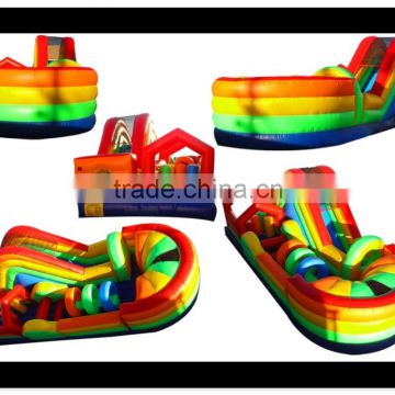 hot sale colorful china inflatable bouncer obstacle slide