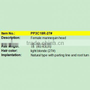 Blonde Long Hair Training Head for Hairdresser 18 Inch to 24 Inch photo-5