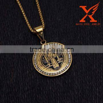 Stinless Steel God Best Friend Forever Saudi Gold Pendant photo-5