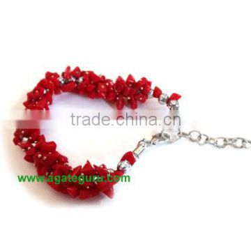 Red Onyx Chips Bracelet : India Chakra Bracelet wholesaler