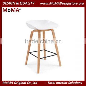 MA-MD114 Wooden Barstool With Stainless Steel Footrest