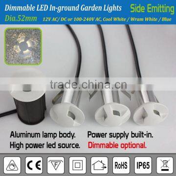 Dia.52mm AC/DC 12V or 100-240V Dimmable LED In-ground Garden Lights