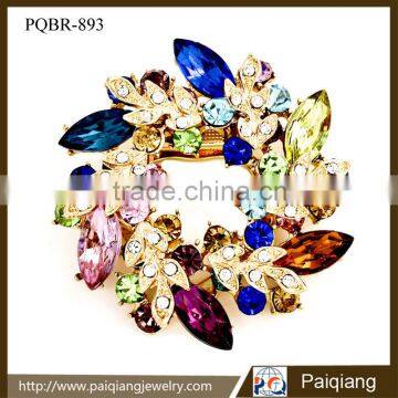 New design elegant high quality colored rhinestone crystal redbud flower mother day brooch