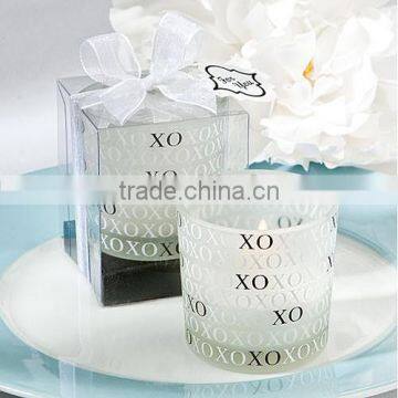 Personalized Glass XO Candle Holder