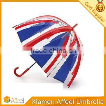 British flag transparent straight rain mushroom dome red blue long-handled kids air umbrella