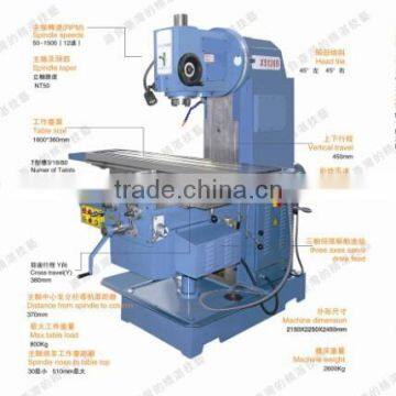 Knee type vertical milling machines with 3 axis servo driven feed
