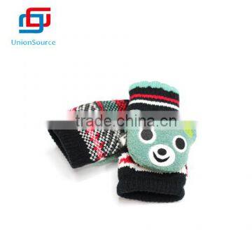 Cute Design Knitted Half Finger Gloves