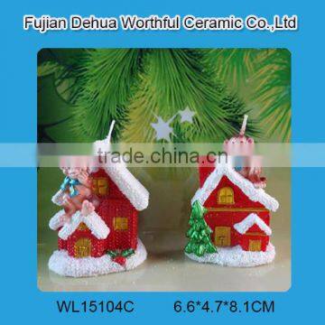 2016 new christmas candles with monkey and christmas house figurine                        
                                                                                Supplier's Choice