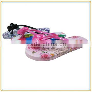 Wholesale Flower Printing EVA Flat Flip Flop Women and Girl Beach Slipper Quality Choice photo-2