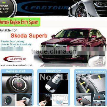 Car alarm- RFID Smart Key System with Engine start/stop button and Remote engine start for Skoda