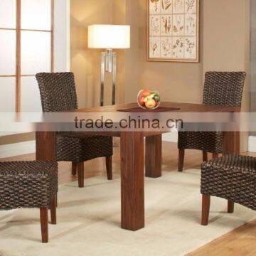 Water Hyacinth Dining Set Furniture & Acasia wooden frame