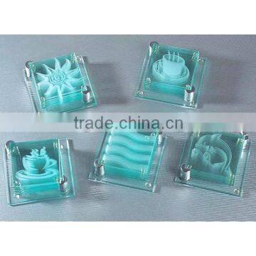 Factory original tempered glass coasters with different patterns