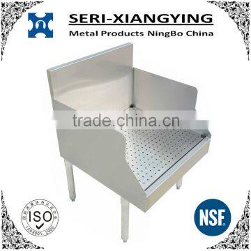 NSF Approval Stainless Steel Recessed Bar Table with Full Drain Board