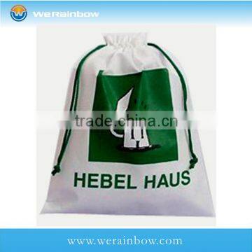 custom green logo non woven shoe bag