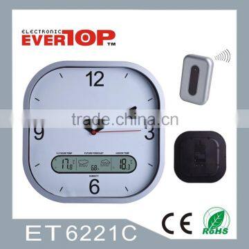 2016 Quartz Wall Clock with Analog & LCD dual display Radion controlled function