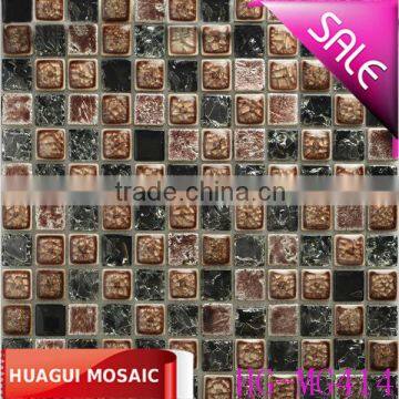 Black broken glass mosaic mixed ceramic background wall tile