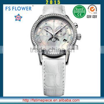 FS FLOWER - Chinese Wholesale Unisex Women Men Watches Luxury Japan Moonphase Chronograph Movt Watches photo-4