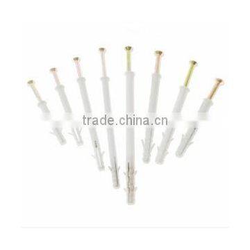 Plastic Nylon hammer drive anchor with wings,Nylon hammer anchor with nail screw