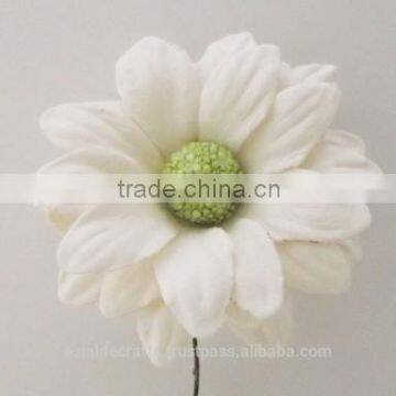 White Gerbera flower with wire stem #4624407