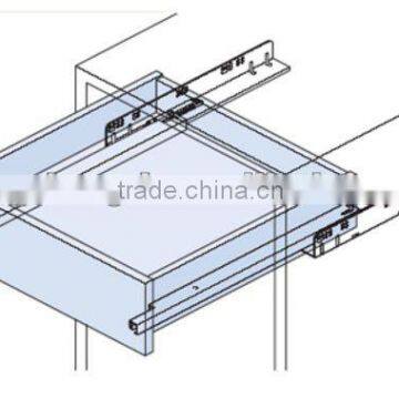 Full extension self closing silent drawer slide