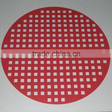 Die cutting Red color PP mat, round shaped pp placemat