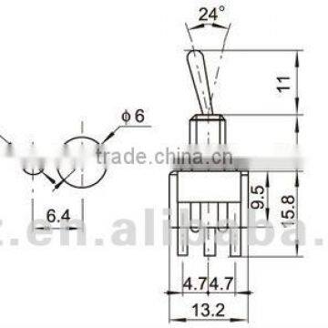 TPDT Toggle Switch 20a / 9 Pin Toggle Switch China Manufacturer photo-3