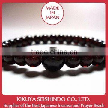 Garnet round-beaded bracelet (udewa) 10mm, japan bracelets, japanese beaded bracelet, beads, beads bracelet, power stones