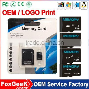 Top Brand SD Memory Card 64G Class 10 with Blister Packing,Bulk Price 64GB micro Capacity SD Card 2 4 8 16 32 128 256 M mb